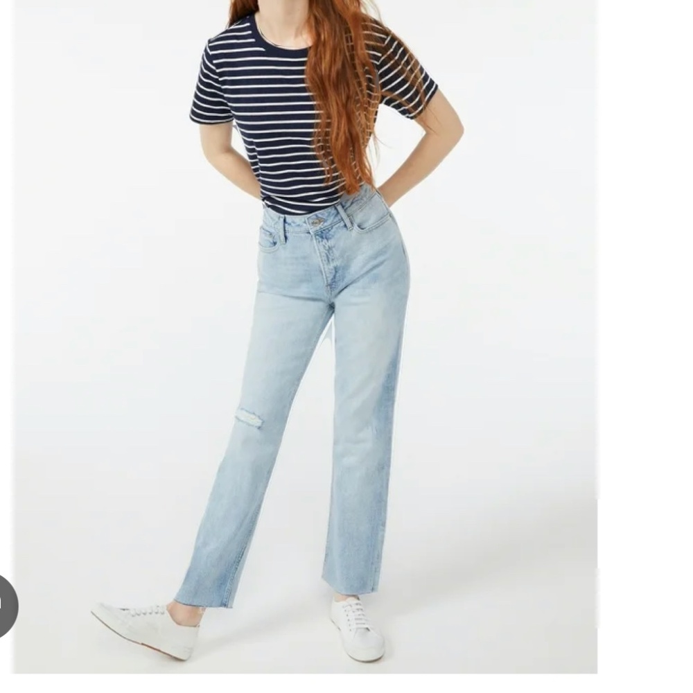 Distressed mom jeans